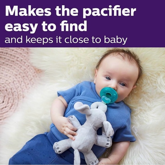 Philips AVENT Soothie Snuggle Pacifier Holder with Detachable Pacifier NWT - Picture 3 of 4